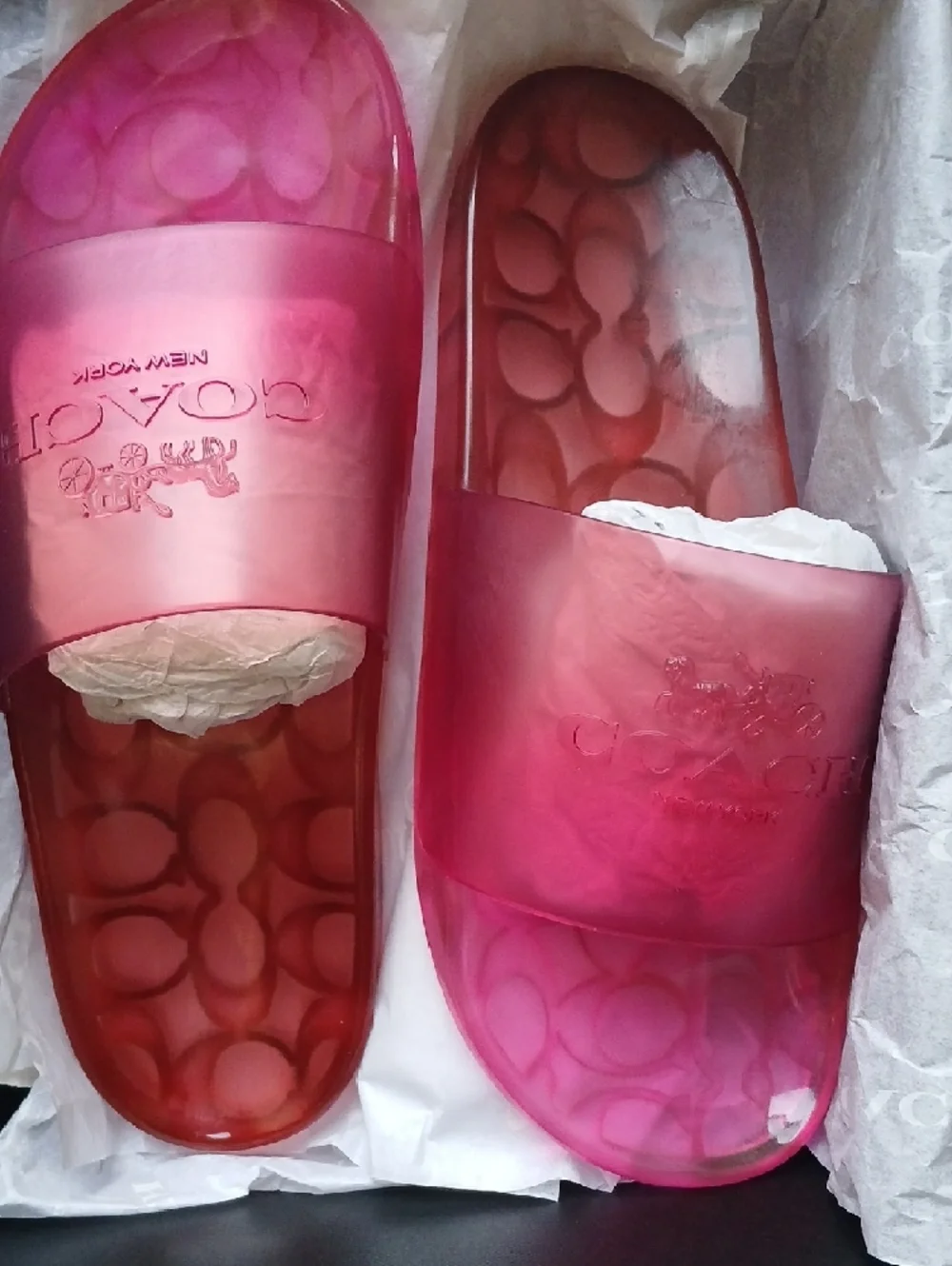 Coach Pink Jelly Slide Sandals - Picture 6 of 9